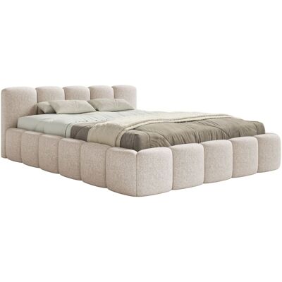 Selsey Lit rembourré 200x200 cm, chenille hydrofuge, beige clair Beige 218x72x220cm - Publicité Selsey Lit rembourré 200x200 cm, chenille hydrofuge, beige clair Beige 218x72x220cm - Publicité