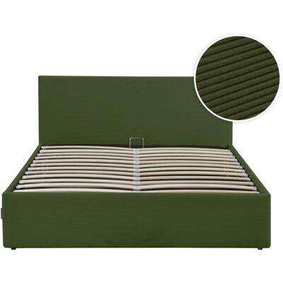 Usinestreet Cadre de lit avec coffre de rangement velours côtelé vert - 160x200cm Vert 168x82x208cm - Publicité Usinestreet Cadre de lit avec coffre de rangement velours côtelé vert - 160x200cm Vert 168x82x208cm - Publicité