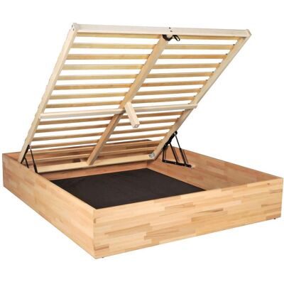 Weber industries Lit coffre en hêtre massif huilé 120x200 cm Beige 207x33x127cm - Publicité Weber industries Lit coffre en hêtre massif huilé 120x200 cm Beige 207x33x127cm - Publicité