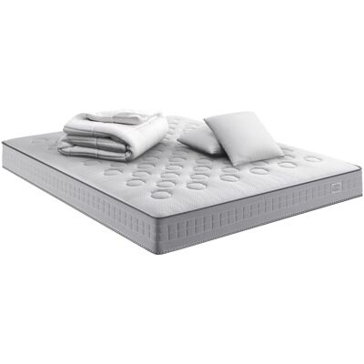 Simmons Matelas 140x190, ensachés, ferme, h23 + 2 oreillers + couette Blanc 190x23x140cm - Publicité Simmons Matelas 140x190, ensachés, ferme, h23 + 2 oreillers + couette Blanc 190x23x140cm - Publicité