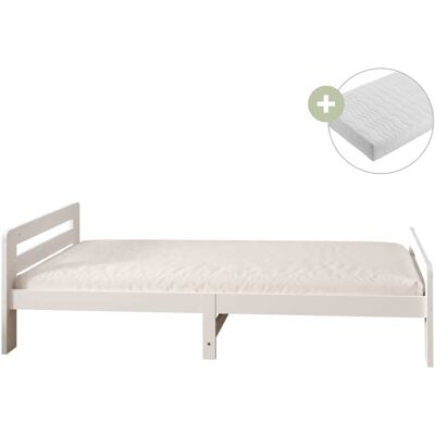 Sunny Lit enfant avec matelas hybride blanc 90 x 200cm Blanc 206x61x98cm - Publicité Sunny Lit enfant avec matelas hybride blanc 90 x 200cm Blanc 206x61x98cm - Publicité