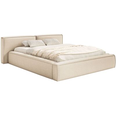 Selsey Lit coffre 180 x 200 avec sommier, en tissu chenille, beige clair Beige 242x72x246cm - Publicité Selsey Lit coffre 180 x 200 avec sommier, en tissu chenille, beige clair Beige 242x72x246cm - Publicité