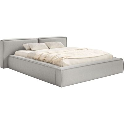 Selsey Lit coffre 140 x 200 avec sommier, en tissu chenille, gris clair Gris 242x72x206cm - Publicité Selsey Lit coffre 140 x 200 avec sommier, en tissu chenille, gris clair Gris 242x72x206cm - Publicité