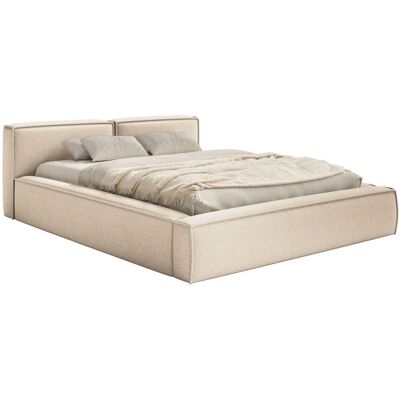 Selsey Lit coffre 140 x 200 avec sommier, en tissu chenille, beige clair Beige 242x72x172cm - Publicité Selsey Lit coffre 140 x 200 avec sommier, en tissu chenille, beige clair Beige 242x72x172cm - Publicité