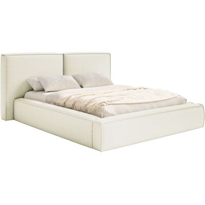 Selsey Lit tapissé 180x200 avec coffre, sommier à lattes, chenille, crème Beige 242x107x246cm - Publicité Selsey Lit tapissé 180x200 avec coffre, sommier à lattes, chenille, crème Beige 242x107x246cm - Publicité