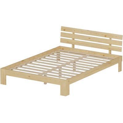 Happy Garden Lit en bois 140x200cm avec tête de lit et sommier à lattes Marron 209x70x144cm - Publicité Happy Garden Lit en bois 140x200cm avec tête de lit et sommier à lattes Marron 209x70x144cm - Publicité