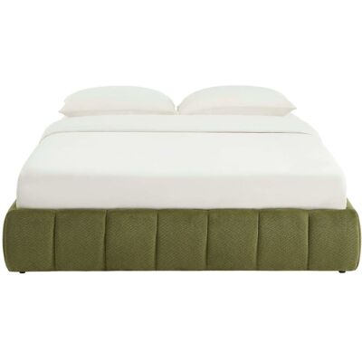 Baita Lit coffre tissu chenille vert 160x200 sommier inclus Vert 217x32x176cm - Publicité Baita Lit coffre tissu chenille vert 160x200 sommier inclus Vert 217x32x176cm - Publicité