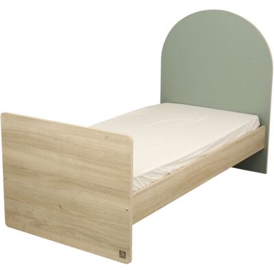 Sauthon Lit junior 90x190 - tête de lit forme arche Vert 195x128x100cm - Publicité Sauthon Lit junior 90x190 - tête de lit forme arche Vert 195x128x100cm - Publicité