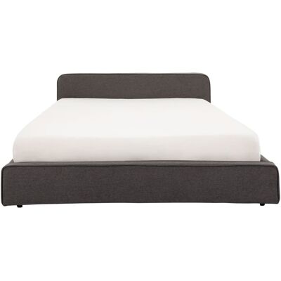 IDIMEX Lit double rembourré en tissu gris foncé, avec sommier, 140 x 190 cm Gris 149x62x205cm - Publicité IDIMEX Lit double rembourré en tissu gris foncé, avec sommier, 140 x 190 cm Gris 149x62x205cm - Publicité