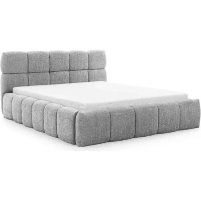 Casanova Paris Lit coffre tissu bouclette 160x200cmcm gris clair Gris 231x97x160cm - Publicité Casanova Paris Lit coffre tissu bouclette 160x200cmcm gris clair Gris 231x97x160cm - Publicité