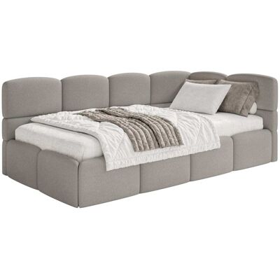 Selsey Lit ado 120x200, tête de lit à droite, matelas, chenille marron clair Marron 140x88x220cm - Publicité Selsey Lit ado 120x200, tête de lit à droite, matelas, chenille marron clair Marron 140x88x220cm - Publicité