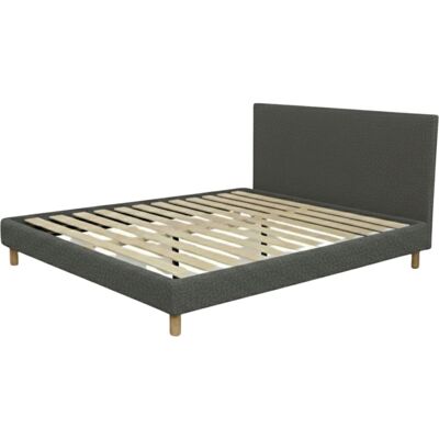 SAMPUR Lit en bouclette gris avec tête de lit 90x190cm Gris 190x25x90cm - Publicité SAMPUR Lit en bouclette gris avec tête de lit 90x190cm Gris 190x25x90cm - Publicité