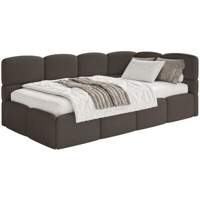 Selsey Lit ado 120x200, tête de lit à droite, matelas, chenille marron Marron 140x88x220cm - Publicité Selsey Lit ado 120x200, tête de lit à droite, matelas, chenille marron Marron 140x88x220cm - Publicité