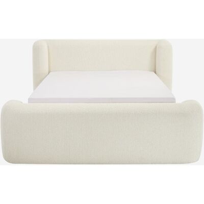 Habitat Lit 180 x 200 cm en tissu bouclette - écru Blanc 250x110x222cm - Publicité Habitat Lit 180 x 200 cm en tissu bouclette - écru Blanc 250x110x222cm - Publicité