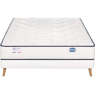 Simmons Ensemble matelas extra ferme ressorts ensachés + sommier 140x190 Blanc 190x24x140cm - Publicité Simmons Ensemble matelas extra ferme ressorts ensachés + sommier 140x190 Blanc 190x24x140cm - Publicité