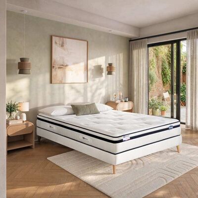 Simmons Matelas l'incomparable 140x190, hybride, ferme, h27 Blanc 190x27x140cm - Publicité Simmons Matelas l'incomparable 140x190, hybride, ferme, h27 Blanc 190x27x140cm - Publicité