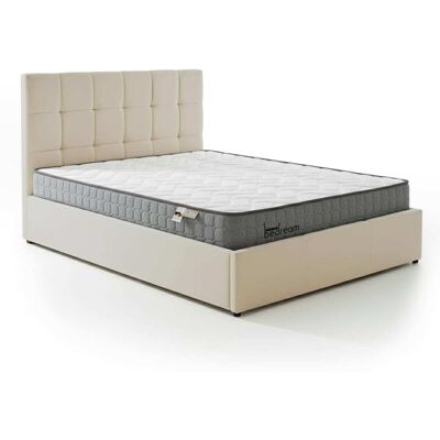 Menzzo Pack lit-coffre + matelas bedream 140x190cm velours beige Beige 148x103x207cm - Publicité Menzzo Pack lit-coffre + matelas bedream 140x190cm velours beige Beige 148x103x207cm - Publicité