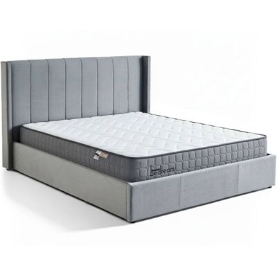 Menzzo Pack lit-coffre + matelas bedream 180x200cm velours gris Gris 190x110x217cm - Publicité Menzzo Pack lit-coffre + matelas bedream 180x200cm velours gris Gris 190x110x217cm - Publicité