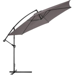 Parasol déporté en Métal avec housse de protection TECTAKE. Idéal contre les rayons du soleil pour les jardins, les terrasses ou les balcons. Grande stabilité grâce au pied déporté du parasol. Le parasol s'ouvre facilement grâce à son mécanisme d'ouverture à manivelle. La housse de protection couvre le parasol entier et permet de le protéger des intempéries, des salissures et de l'humidité pendant son stockage hivernal ou la nuit. Pied : 1 x 1 mètre. Hauteur parasol déplié : 2,60 m. Hauteur parasol fermé : 2,90 m. Diamètre du tube : 5,4 cm. Diamètre du parasol : 3,5 m. Poids : 12,5 kg. Matériaux : Structure : Métal. Toile : 100% Polyester. image