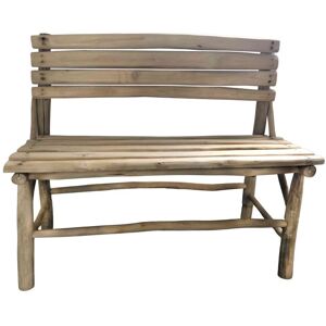 Decoclico Banc en bois de teck et jonc de mer Beige 100x83x48cm