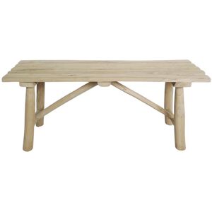 Decoclico Banc en bois de teck et jonc de mer Beige 100x46x32cm