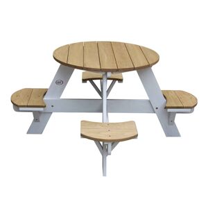 Axi Table de pique-nique ronde en bois brun/blanc - Publicité