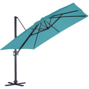 Ozalide Parasol déporté 3x3m en aluminium bleu canard Bleu 300x260x300cm - Publicité Ozalide Parasol déporté 3x3m en aluminium bleu canard Bleu 300x260x300cm - Publicité