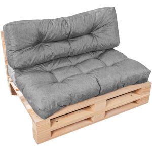 Bananair Coussins palette lot en polyester gris 120x80x15 cm Gris 120x40x80cm - Publicité Bananair Coussins palette lot en polyester gris 120x80x15 cm Gris 120x40x80cm - Publicité