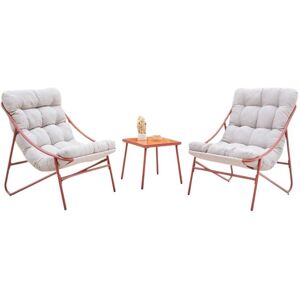 Ozalide Salon de jardin 2 places en acier terracotta Orange 66x95x85cm - Publicité Ozalide Salon de jardin 2 places en acier terracotta Orange 66x95x85cm - Publicité