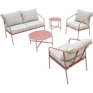 Ozalide Salon de jardin 4 places en acier terracotta Orange 122x75x69cm - Publicité Ozalide Salon de jardin 4 places en acier terracotta Orange 122x75x69cm - Publicité