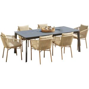 Ozalide Ensemble table et 8 chaises de jardin en aluminium anthracite Gris 300x75x103cm - Publicité Ozalide Ensemble table et 8 chaises de jardin en aluminium anthracite Gris 300x75x103cm - Publicité