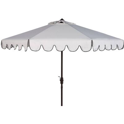 Parasol Dorinda - Blanc/Noir - Usage extérieur - Publicité Parasol Dorinda - Blanc/Noir - Usage extérieur - Publicité