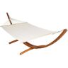 Tectake Hamac sur pied avec structure en Bois, pour 2 personnes blanc Blanc 415x124x150cm