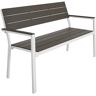 Tectake Banc de jardin gris clair/blanc Gris 128x88x59cm