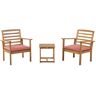 Beau Rivage Salon de jardin en bois d'acacia 2 places coloris terracotta Marron 61x77x63cm