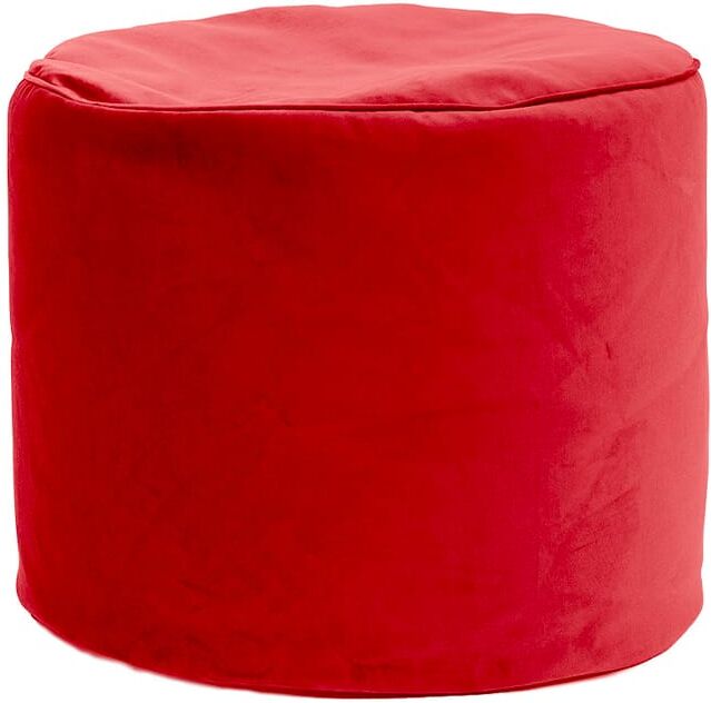 Jumbo Bag Pouf rond d'intérieur en velours rouge scarlet Rouge 50x40x50cm