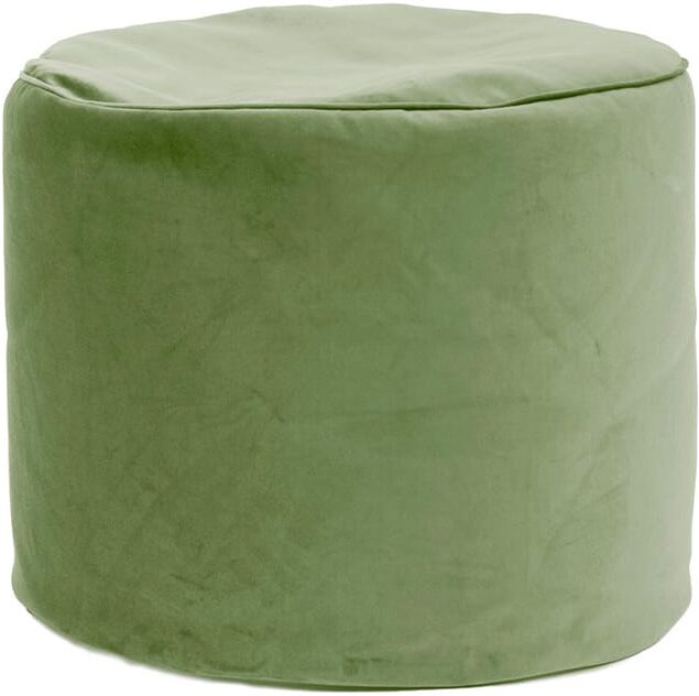 Jumbo Bag Pouf rond d'intérieur en velours sauge Vert 50x40x50cm