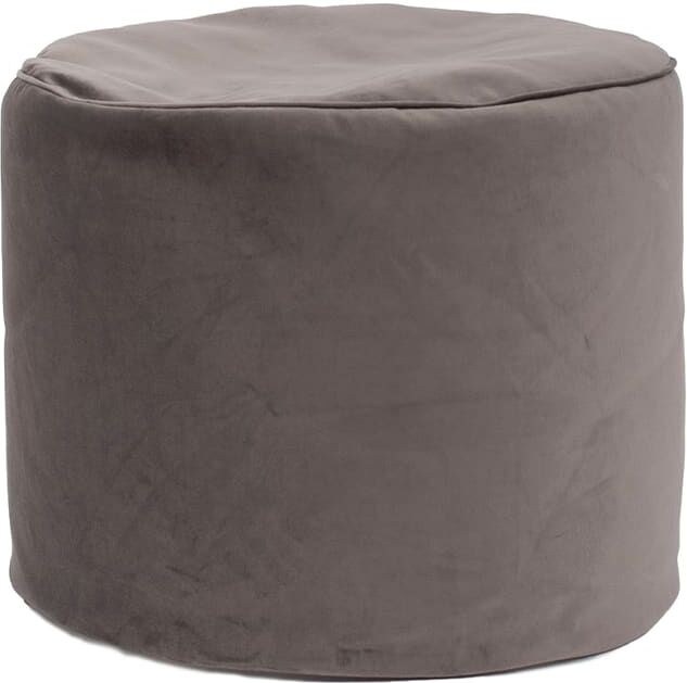 Jumbo Bag Pouf rond d'intérieur en velours onyx Gris 50x40x50cm