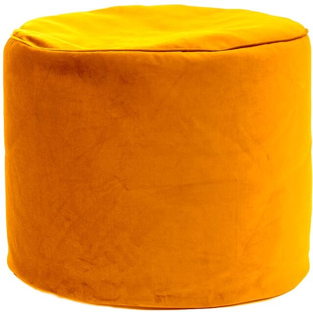 Jumbo Bag Pouf rond d'intérieur en velours curry Jaune 50x40x50cm