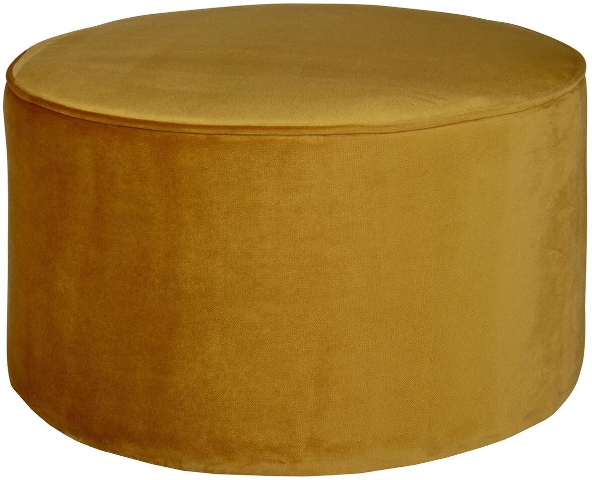 WOOOD Pouf rond en velour ocre Jaune 60x36x60cm