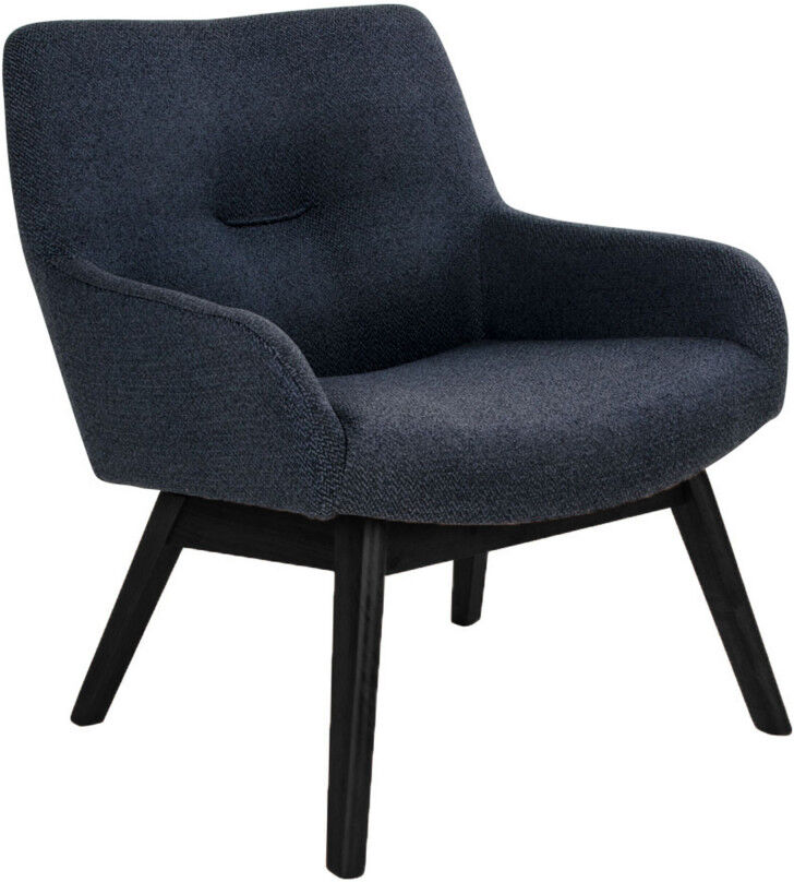 House Nordic Fauteuil en tissu et pieds en bois noir gris foncé Gris 63x73x65cm