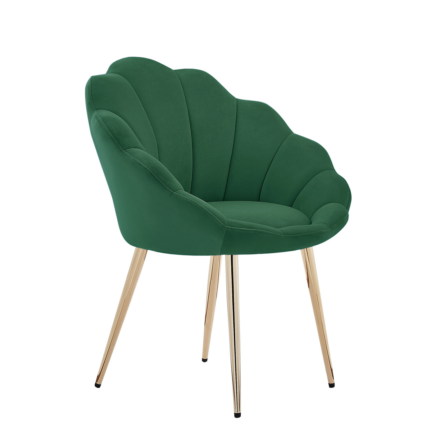 Baita Fauteuil velours vert sapin avec piétement doré Vert 63x82x68cm