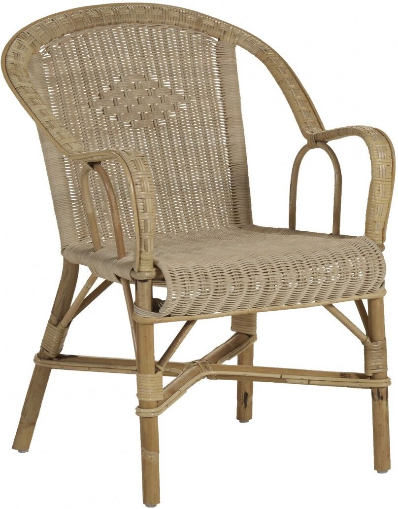 Kok Maison Fauteuil tressé en rotin beige Beige 59x80x56cm