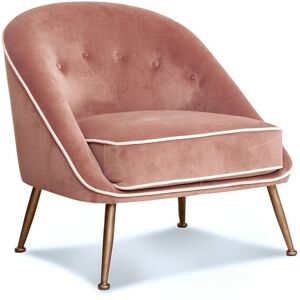 PIB Fauteuil crapaud en velours rose Rose 77x76x80cm