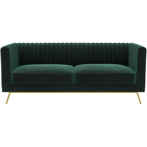 Rendez-Vous Deco Canape 2 places en velours vert fonce Vert 174x70x85cm