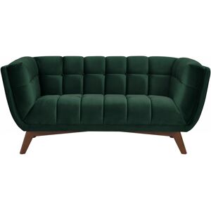 Rendez-Vous Deco Canape 2 places en velour vert fonce Vert 164x76x90cm