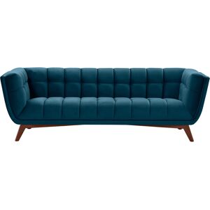 Rendez-Vous Deco Canape 3 places en velours bleu fonce Bleu 218x76x90cm