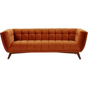 Rendez-Vous Deco Canape 3 places en velours orange curcuma Orange 218x76x90cm