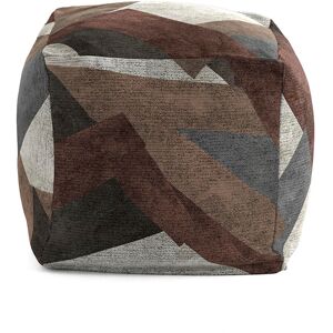 Rodier Pouf carre impression digitale tons bruns 50x50x50 cm Marron 50x50x50cm