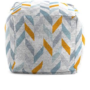 Rodier Pouf carre impression digitale motif a chevrons 50x50x50 cm Bleu 50x50x50cm